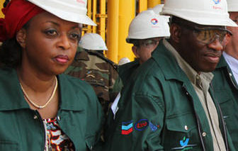 Jonathan and Diezani, the 'oil godess', Diezani is sister to Jonathan's concubine/ baby mama and also hails from the Niger Delta