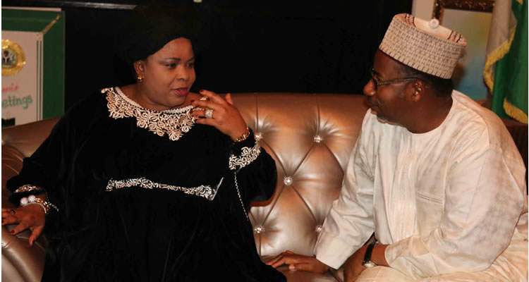 Former first lady Pateince Jonathan with Bala Mohammed
