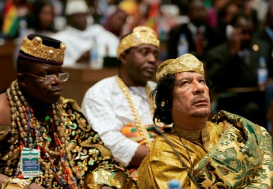 Muammar Gaddafi at African Union {reuters}