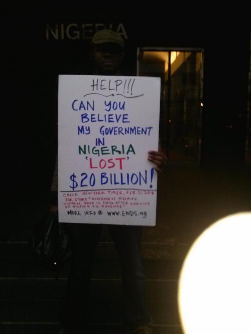 Dr. Brimahs and ENDS protest of Feb 22 at Nigerian embassy, NY
