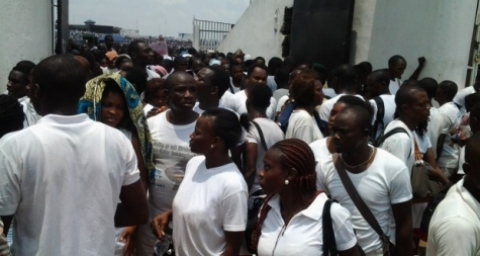 pplicants at the Samuel Ogbemudia Sports Stadium in Benin city today 