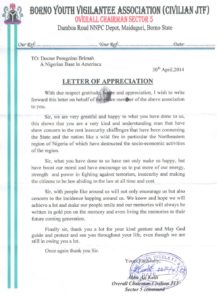 Appreciation letter