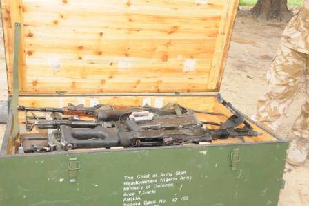 Recovered ammunition from terrorists in Konduga