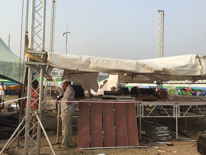 Destroyed items at the planned rally ground [6]