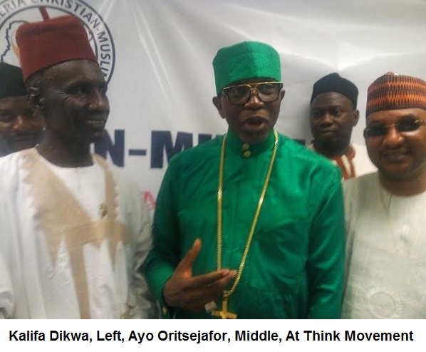 Khalifa Dikwa, Left with CAN President Ayo Orisejafor, center at a Think movement event