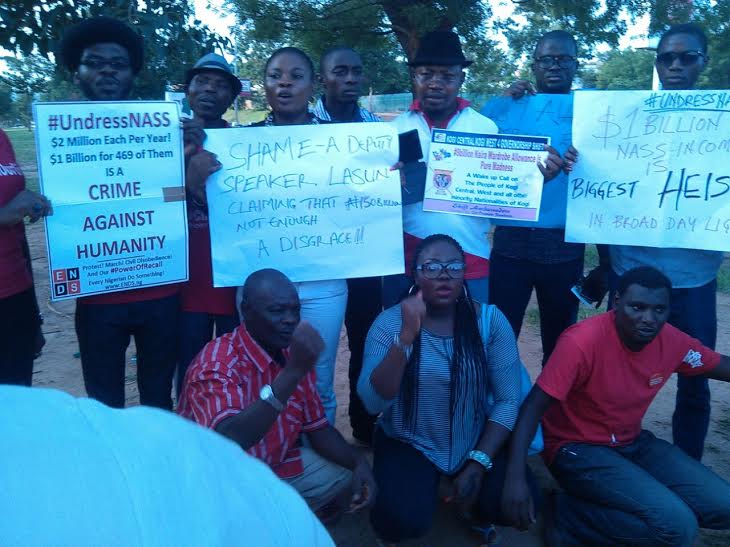 ENDS protests at Unity Fountain, Abuja, Friday
