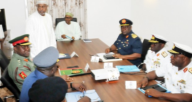 President Buhari and Accused Service Chiefs