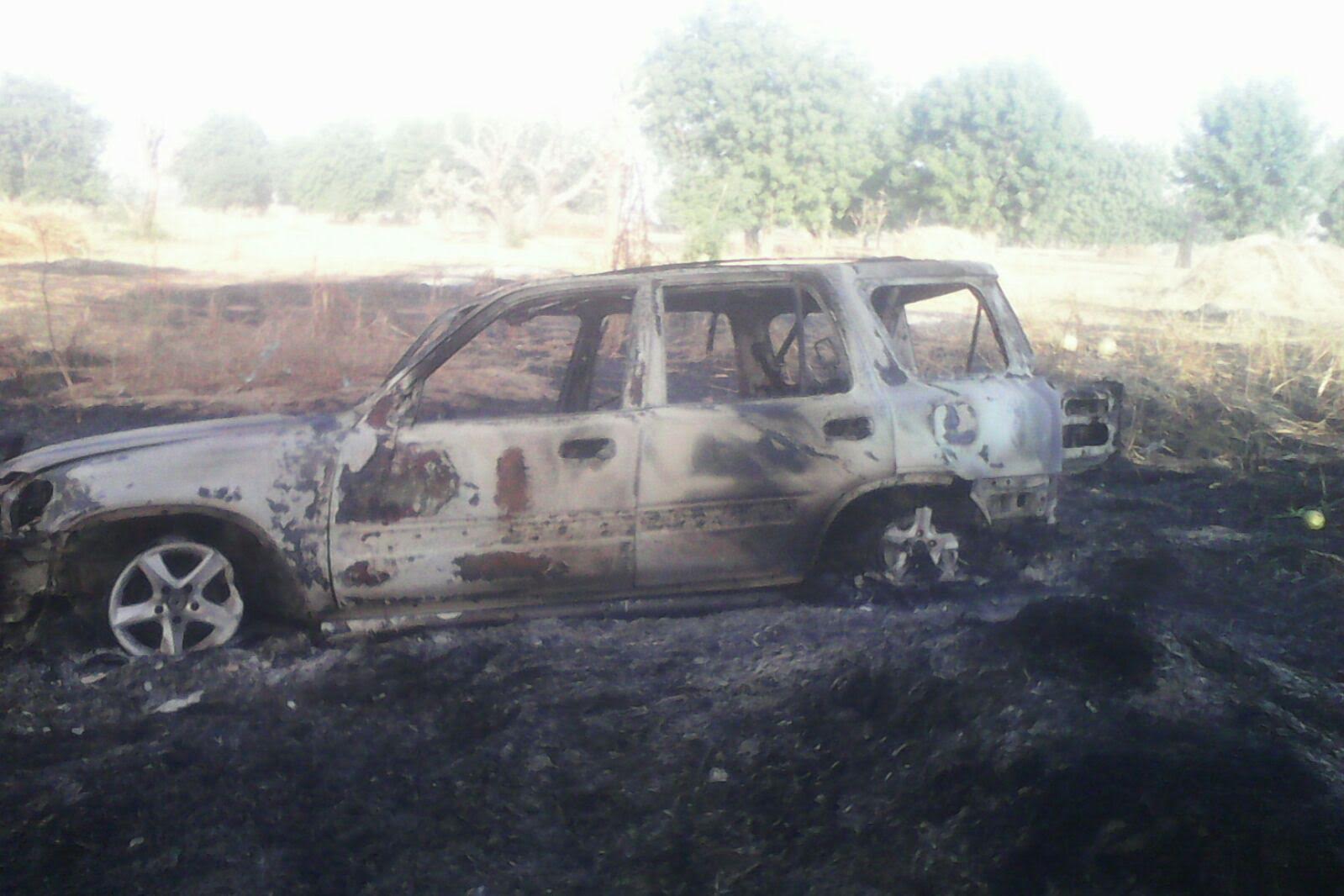 Vehicles burned by Boko Haram in Maiduguri