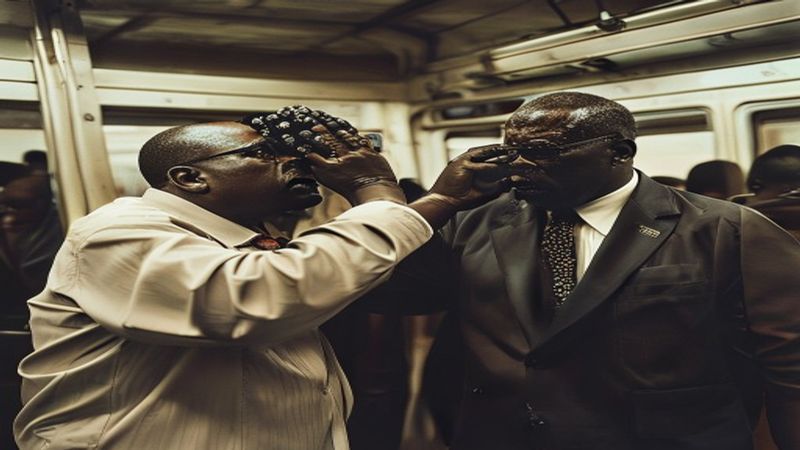 VIDEO: Nigerian Apparently Slapped Senator Buruji Kashamu’s Head In Train In London