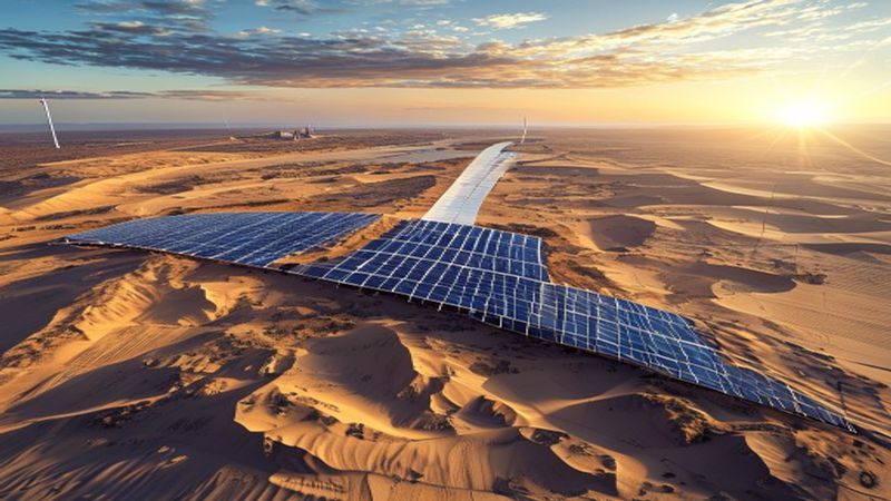 China breaks ground on massive desert solar and wind power base