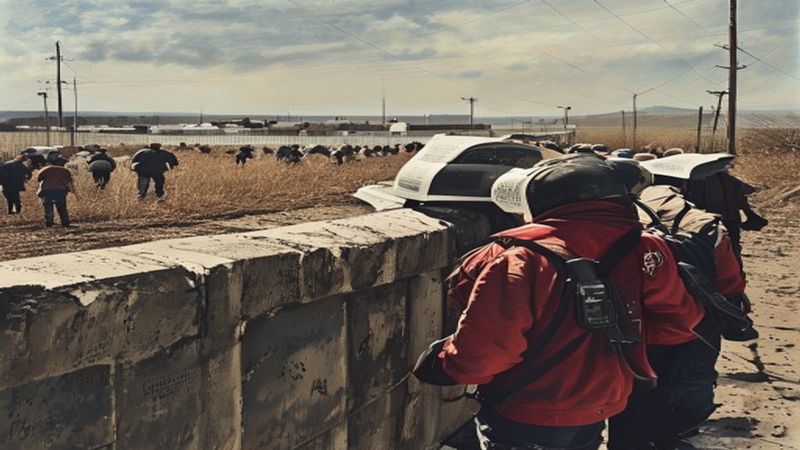 Migrants break through security barrier at US border