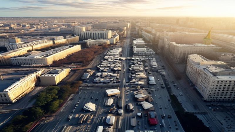 Drone captures scale of Western-supplied armor display in Moscow