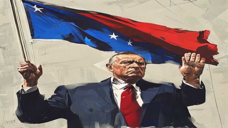 Serbian president waves Russian flag