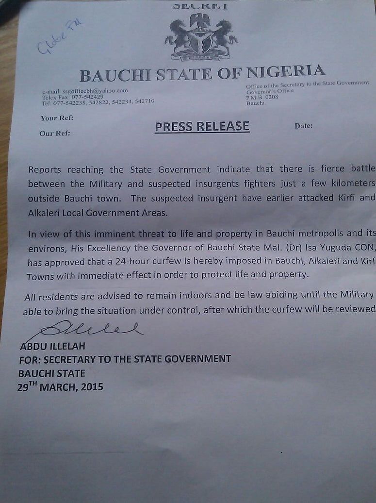 Bauchi Proposing 24 Hour Curfew In Middle Of Poll Collation? – NewsRescue.com