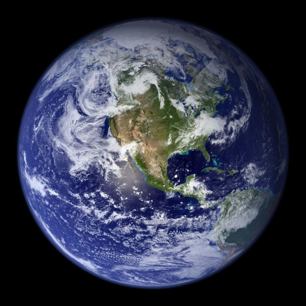 Earth from space showing Eastern Europe and Russia